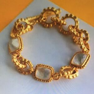 Elegant Gold Bracelet with Gem Accents